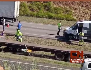 Homem que sinalizava trânsito durante obras é atropelado por caminhão na SP-75 em Itu