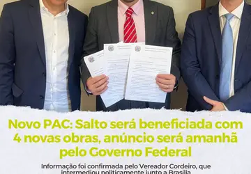 Vereador Cordeiro, Deputado Federal Kiko e Prefeito Laerte Sonsin durante encontro em Brasília