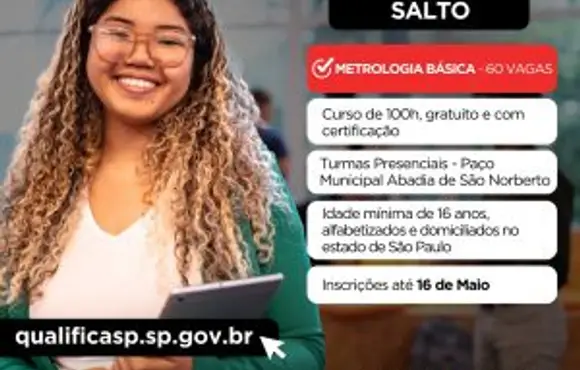 Aberta inscrição para curso gratuito em Metrologia Básica em Salto